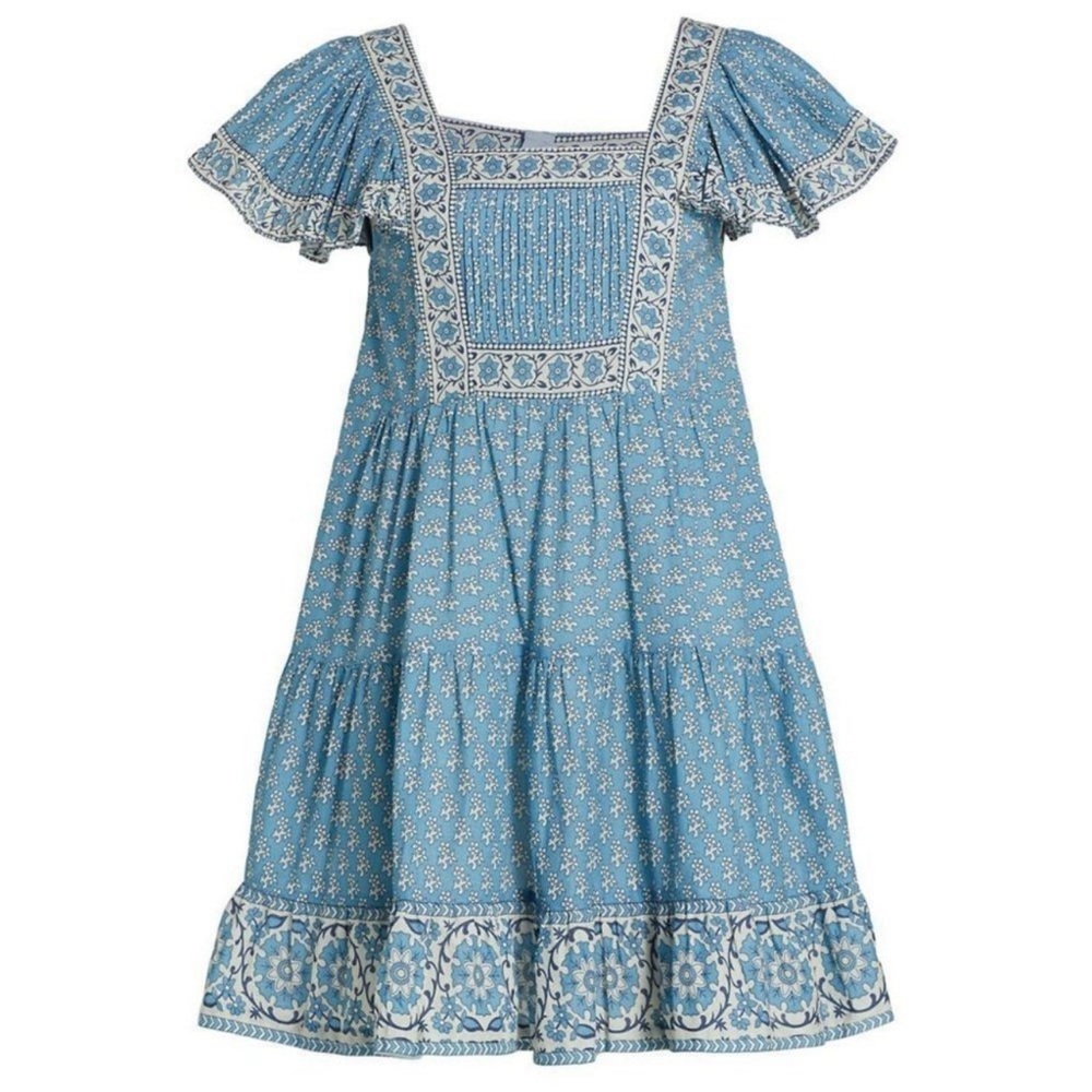BNWT Sea New York Fernanda Tile Print Blue White Printed Mini Dress Size S !